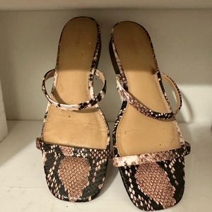 Pink and Black snake print Sandals
